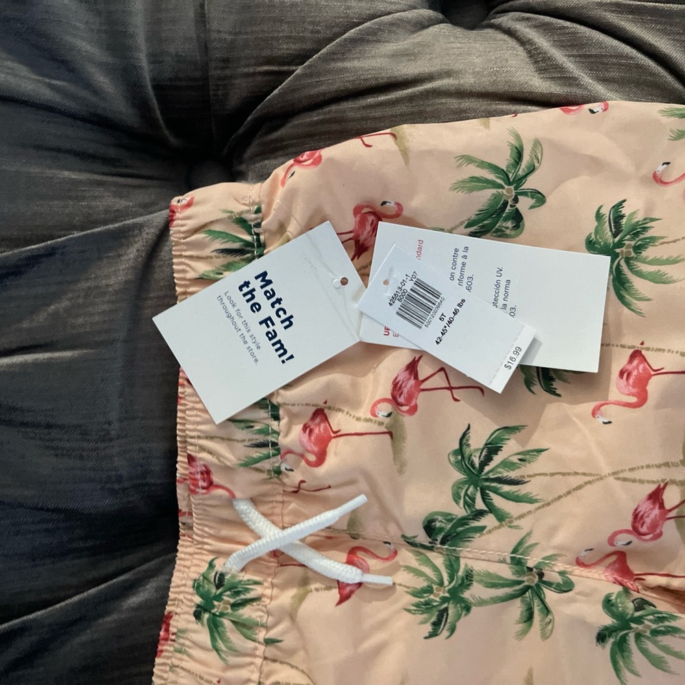 Flamingo and Palm Tree Swim Shorts